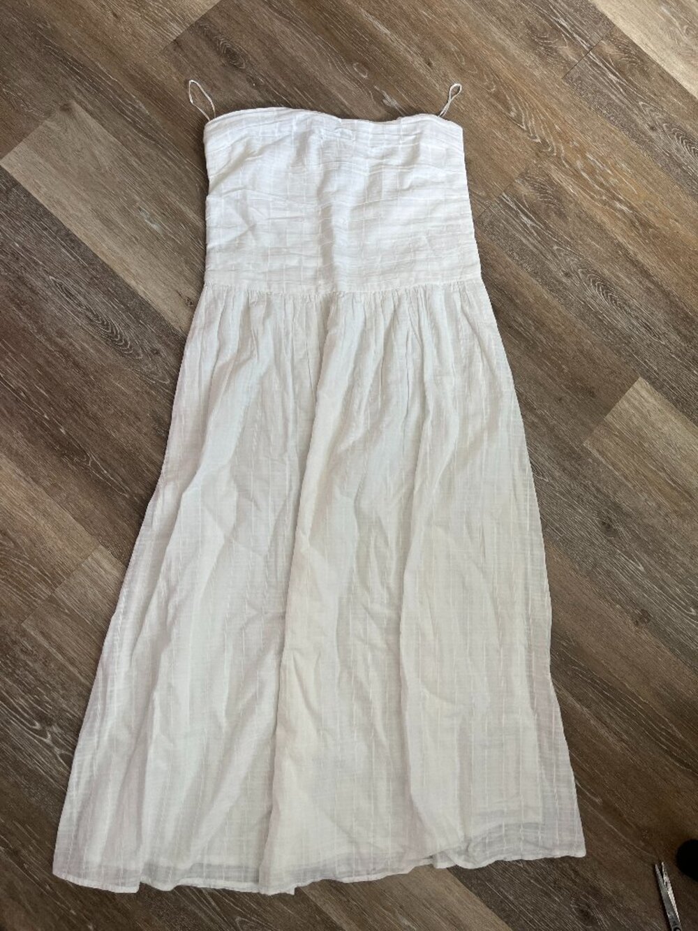 riverisland Convertible Strapless White Lightweight Midi Dress